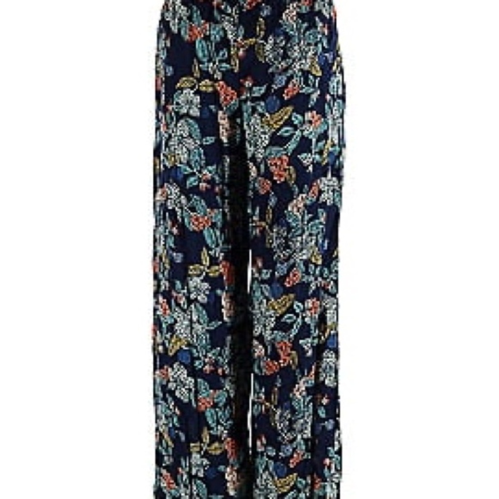 Angie Blue and Red Wide Leg Flowy Pant